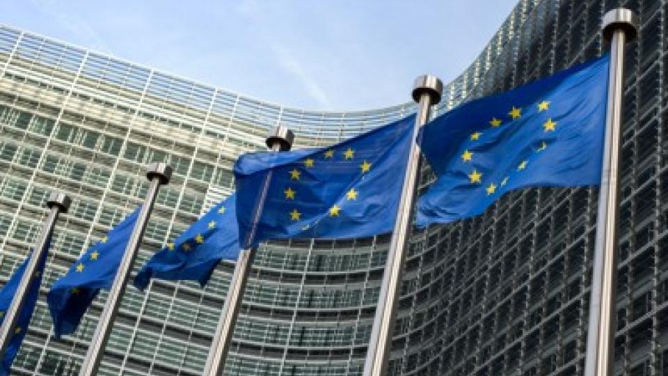 European flags outside Berlaymont