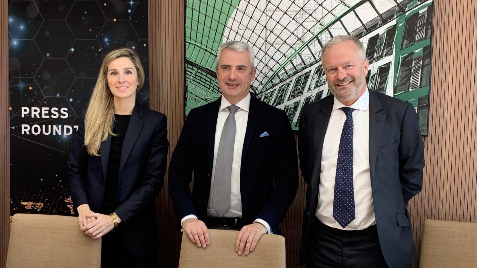 L-to-R: Adriana Boixados Prio, EY people leader; Olivier Coekelbergs, country managing partner and CEO; and José Longrée, managed services leader, at the press event on Tuesday. Photo: Raymond Frenken.