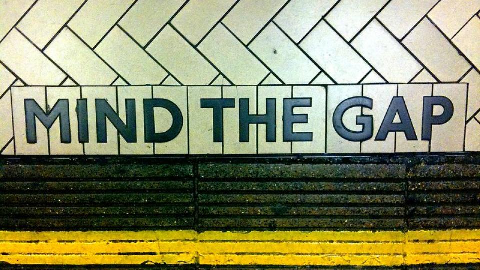 Mind the gap. Photo by Ged Carroll via Flickr CC-BY-2.0.
