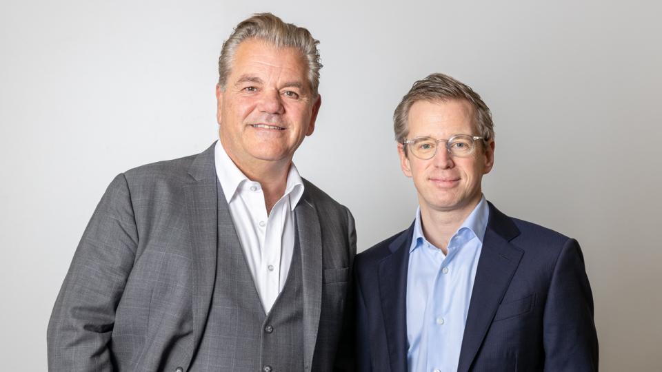 PwC Managing Partner John Parkhouse (left) and his successor Francois Mousel. Photo: PwC Luxembourg.
