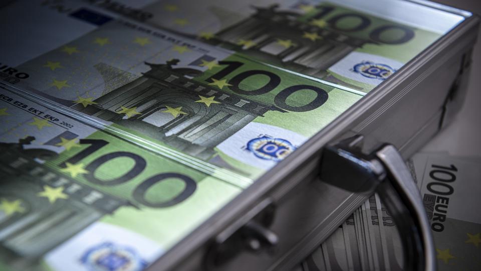 Euro notes in a suitcase. Photo: iStock.
