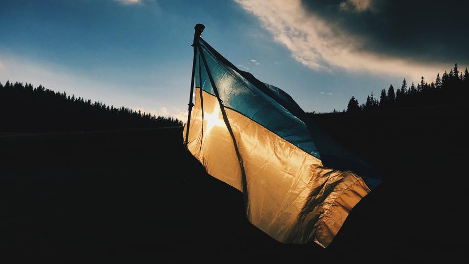 Ukraine flag. Photo by Max Kukurudziak via Unsplash CC BY 2.,0