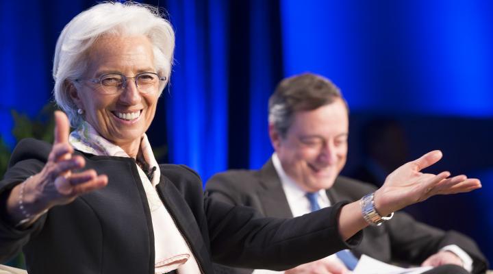 ECB President Christine Lagarde and Italy's Prime Minister Mario Draghi, pictured at a 2015 IMF meeting. Photo: IMF.