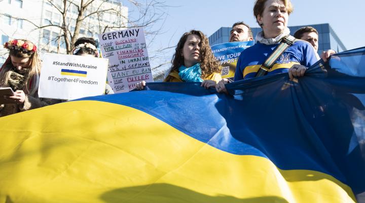 A pro-Ukraine protest in Brussels on 8 March. Photo: EC. 