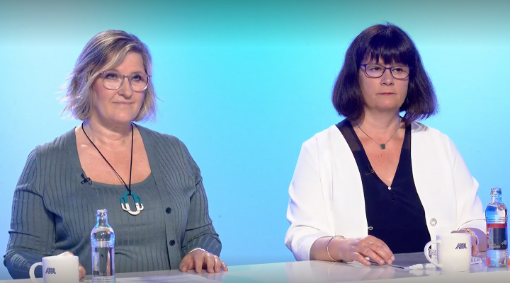 CSSF's Martine Wagner (left), head of department for the supervision of investment firms, and Cécile Gellenoncourt, Head of Supervision of Information systems, address the new outsourcing rules in the ABBL-CSSF webinar.